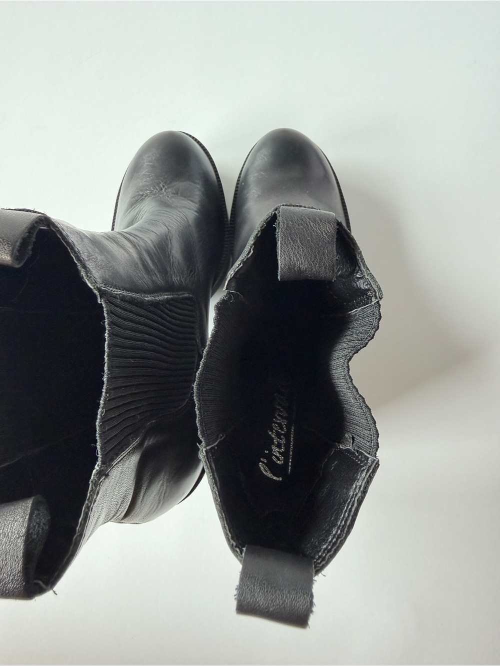 L'INTERVALLE Black Leather Platform Chelsea Boots - Picture 10 of 11